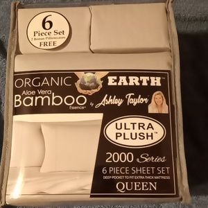Sheet Set Queen Bamboo 6 Piece Ashley Taylor New